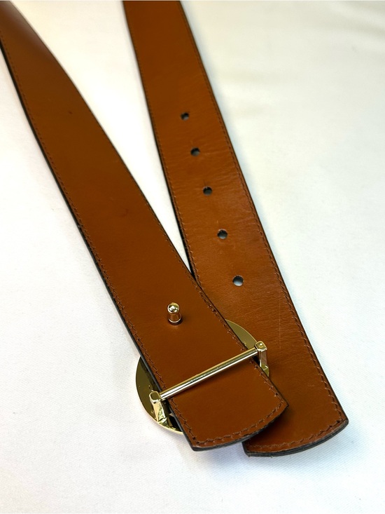 Tory Burch Reversible black & brown leather Belt goldtone T clasp